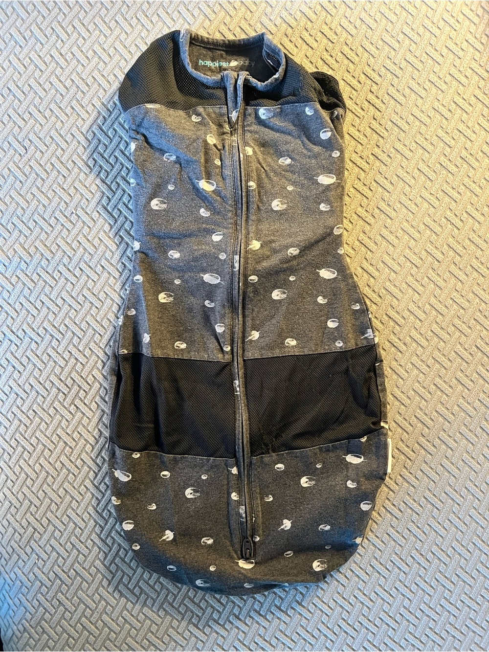 happiestbaby Kids Grey Sleep Sack Swaddle with Zipper